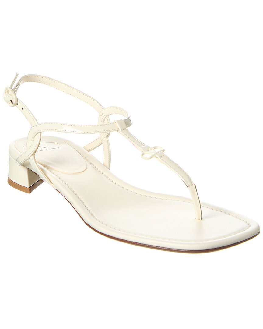 Valentino Vlogo Patent Sandal White