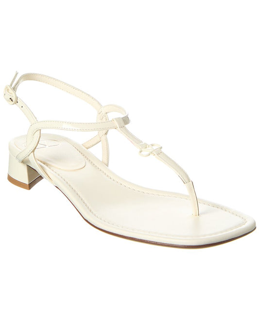 Valentino Vlogo Patent Sandal White