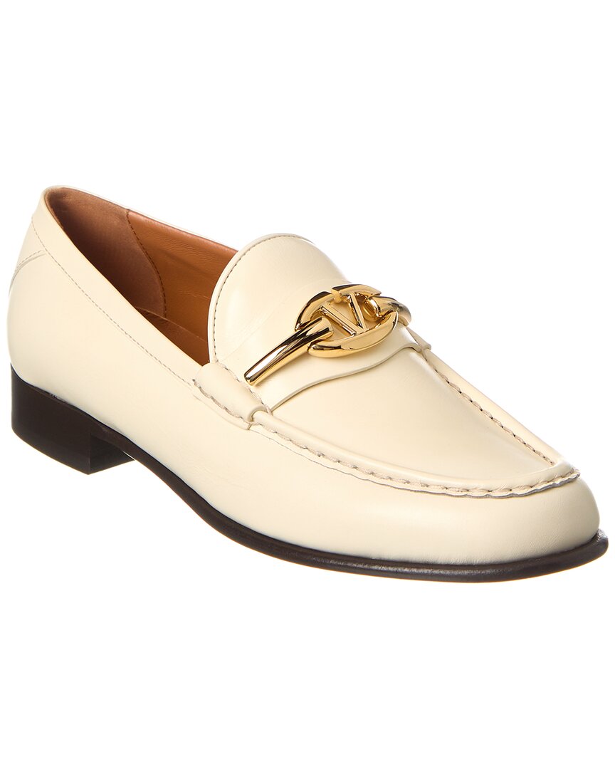 Valentino Vlogo Leather Loafer White