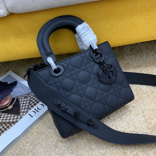 DIOR LADY MY ABC BAG 20CM BLACK ULTRAMETTE CANNAGE CALFSKIN
