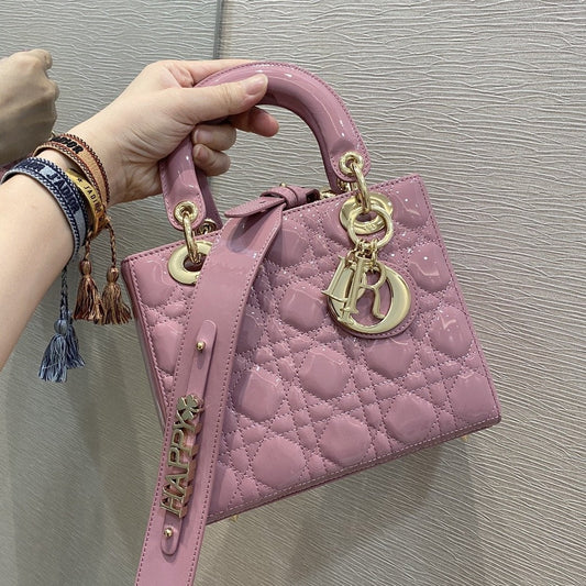 DIOR MEDIUM ULTRAMATTE BAG 20 PINK PATENT CALFSKIN