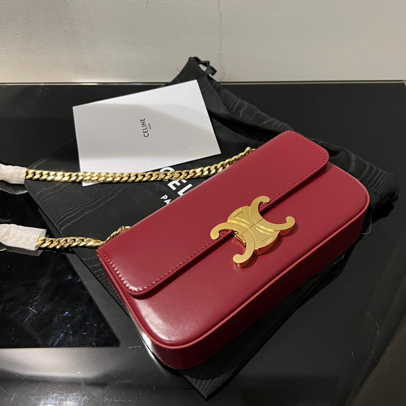 Celine CLASSIC TRIOMPHE 20 RED CALFSKIN