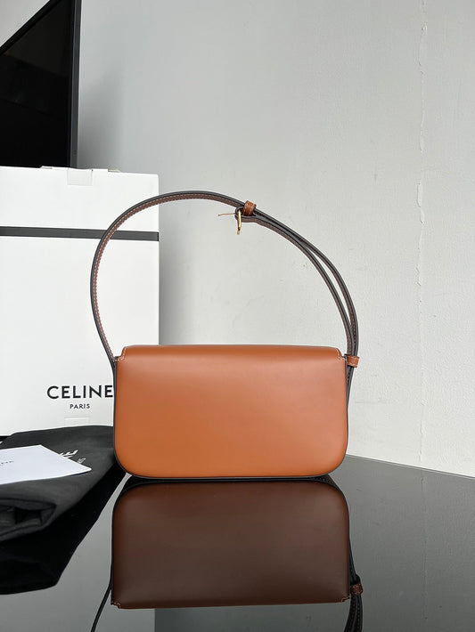 Celine CLASSIC TRIOMPHE 20 BROWN CALFSKIN GOLD HARDWARE