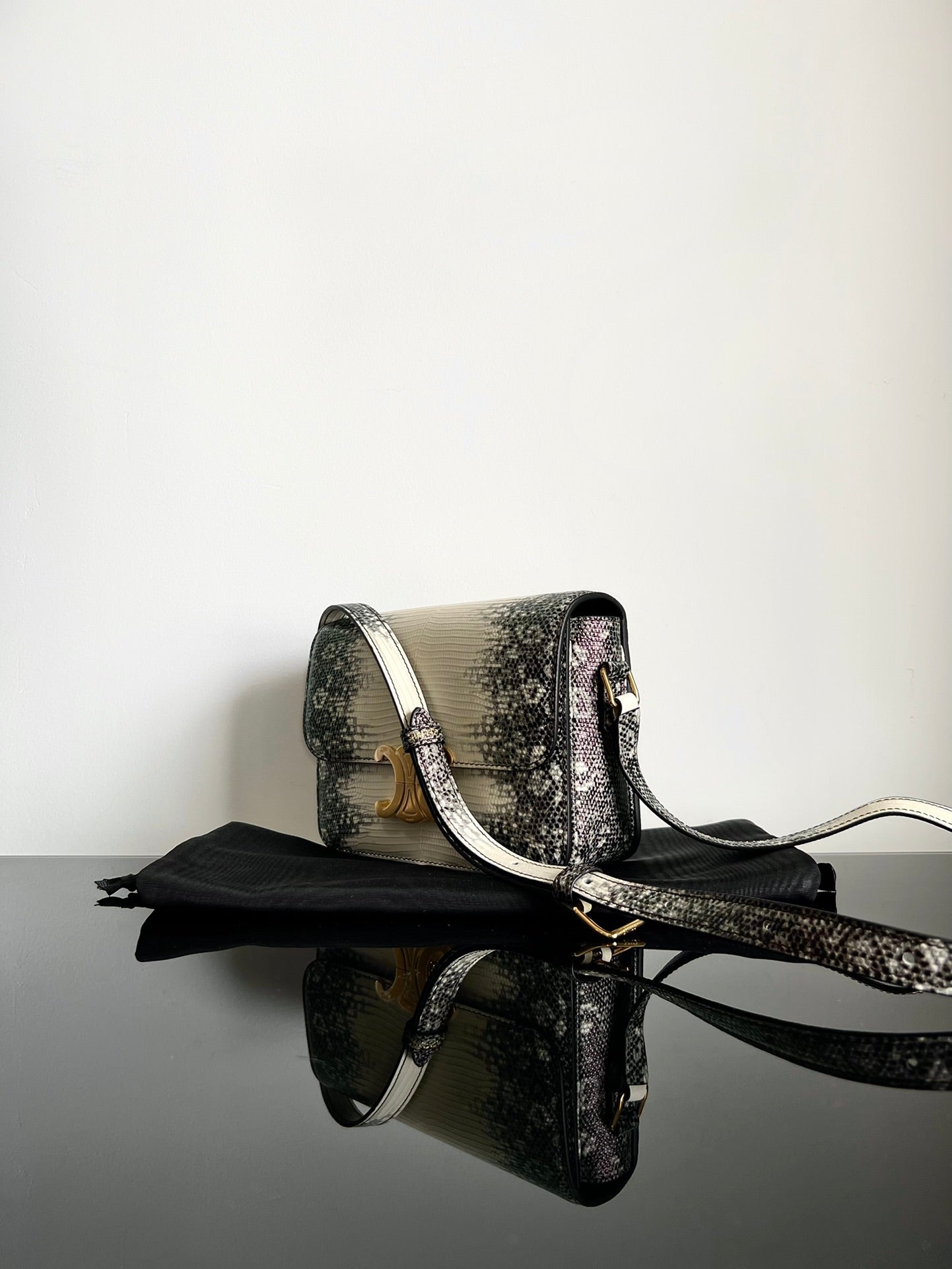Celine TEEN TRIOMPHE 18 COWHIE EMBROSSED LIZARD