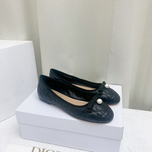DIOR BALLET FLAT BLACK MOP FRONT