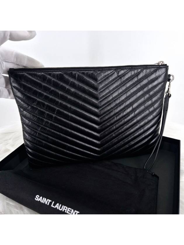 Saint Laurent Matelasse new medium clutch bag black