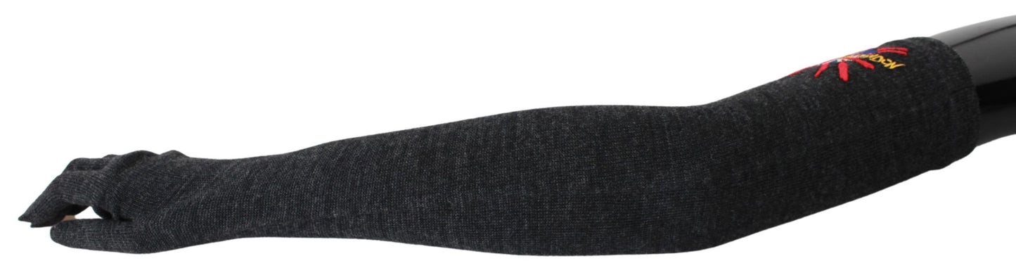 Dolce & Gabbana Gray #DWomen'sLondon Embroidered Virgin Wool Women's Gloves