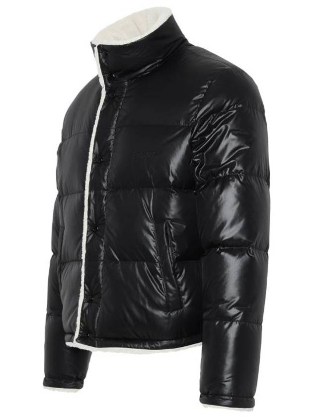 Saint Laurent Shearling Lining Nylon Down Puffer Jacket Black