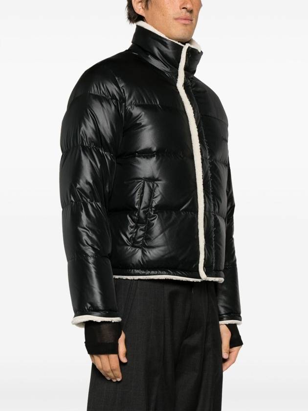Saint Laurent Shearling Lining Nylon Down Puffer Jacket Black