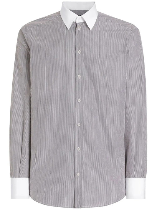 Dolce & Gabbana Men Striped Cotton Shirt