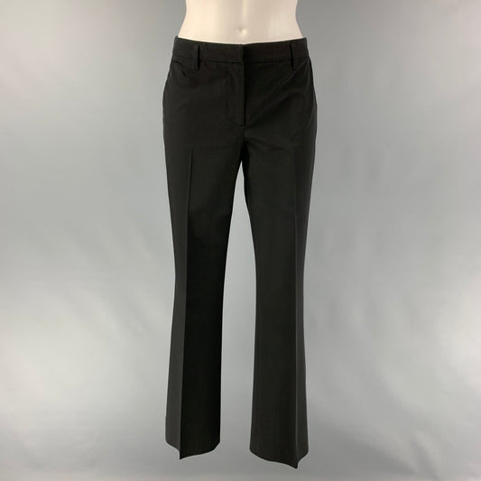 PRADA Size 4 Black Polyester &  Elastane Solid Straight Dress Pants