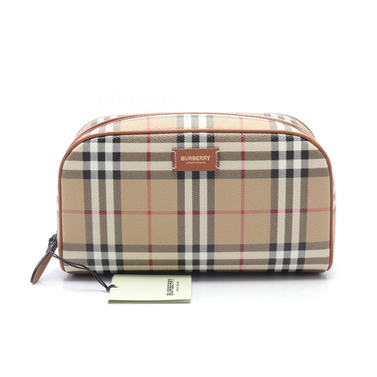 Burberry    Coated Canvas Leather Pouch ()