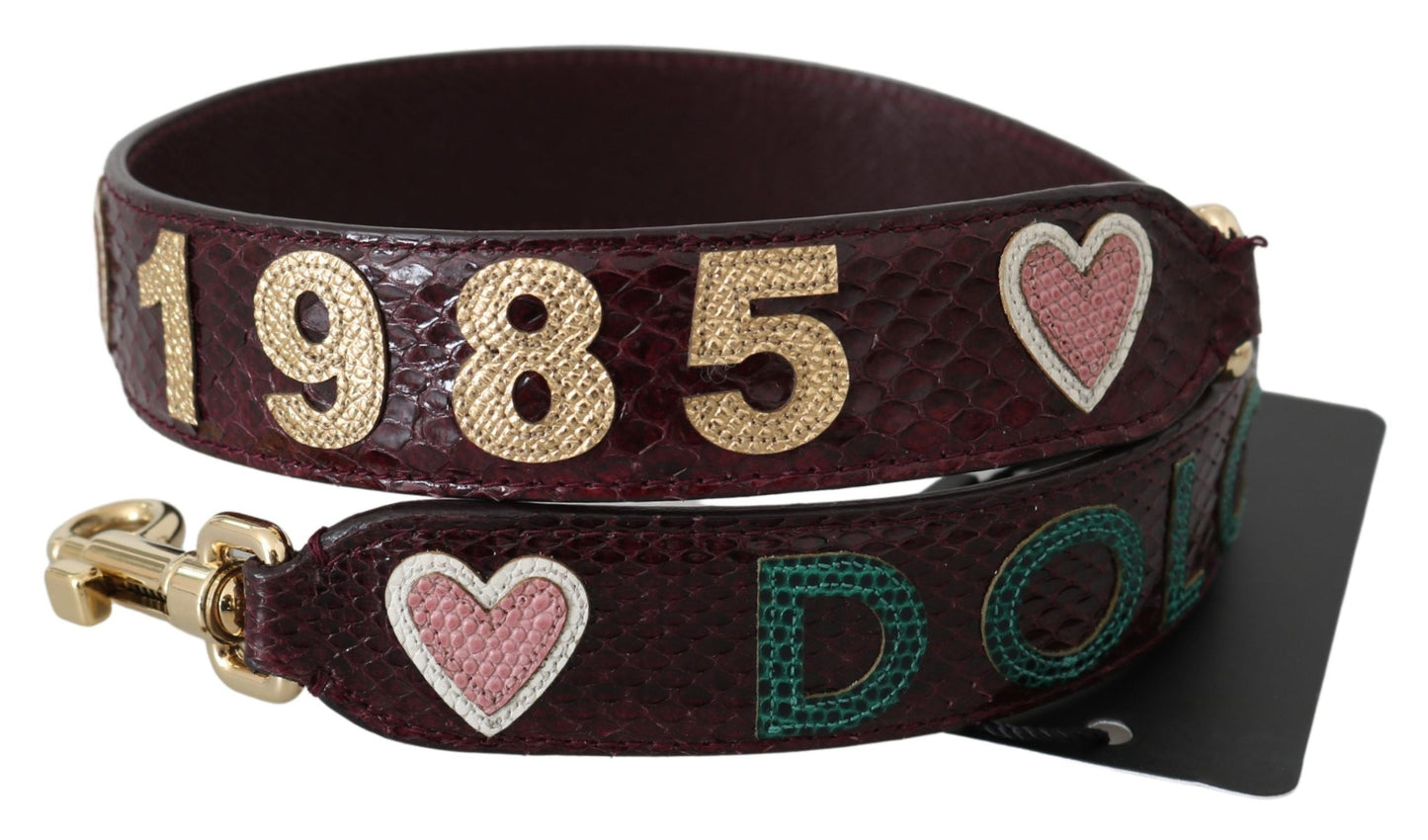 Dolce & Gabbana Bordeaux Exotic Skin Leather Belt Shoulder Women's Strap