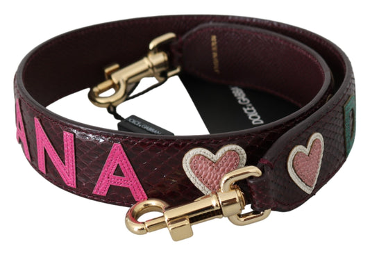 Dolce & Gabbana Bordeaux Exotic Skin Leather Belt Shoulder Women's Strap