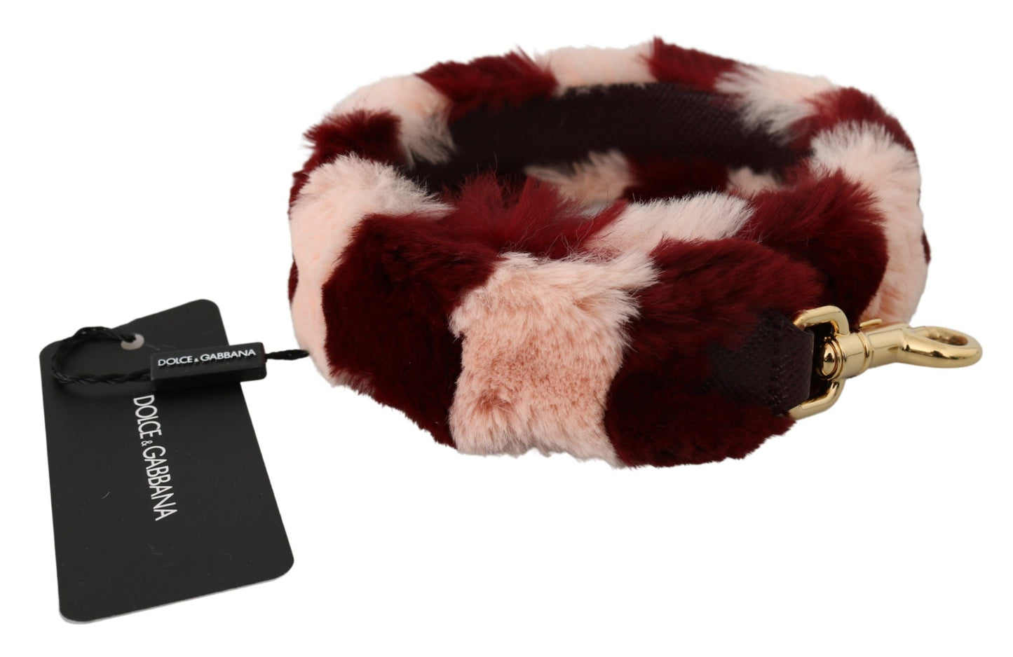 Dolce & Gabbana Pink Red Lapin Fur Accessory Shoulder Women's Strap
