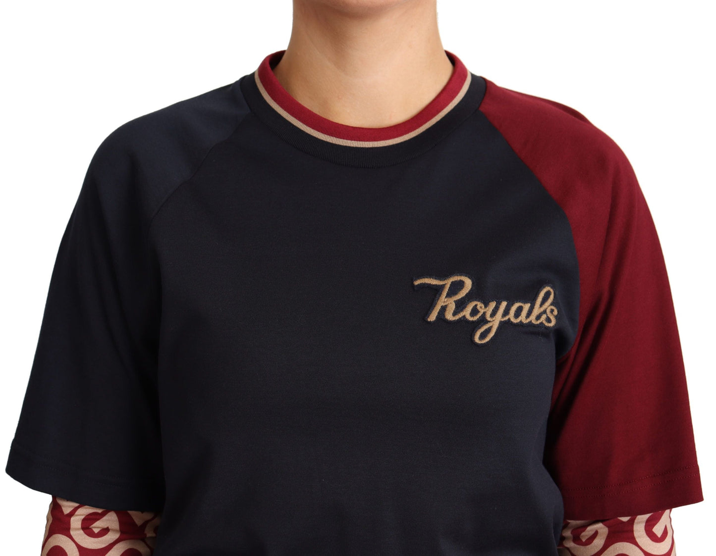 Dolce & Gabbana Multicolor Royals Crewneck Pullover Women's Sweater