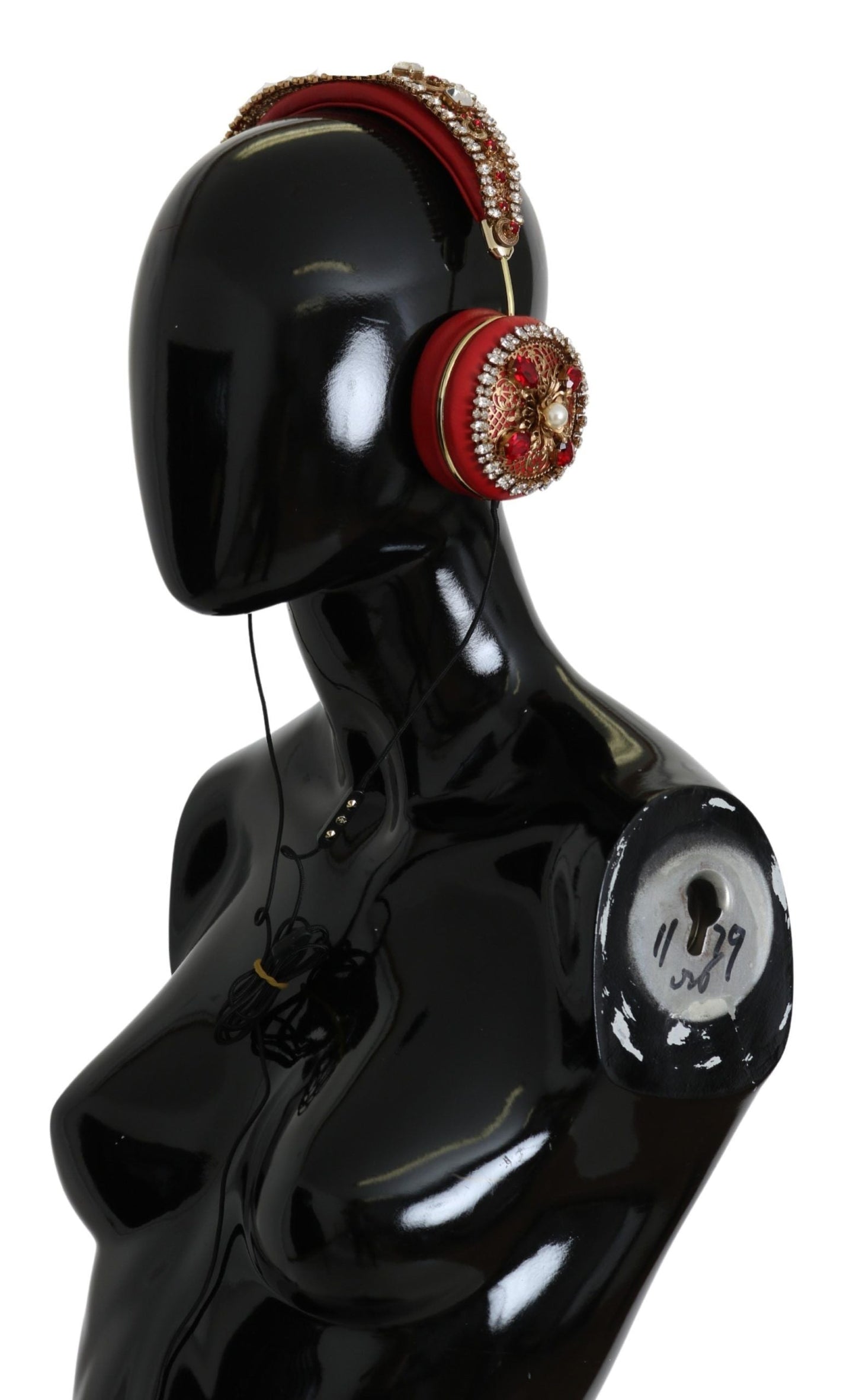 Dolce & Gabbana FRENDS Leather Red Floral Crystal Headset Women's Headphones