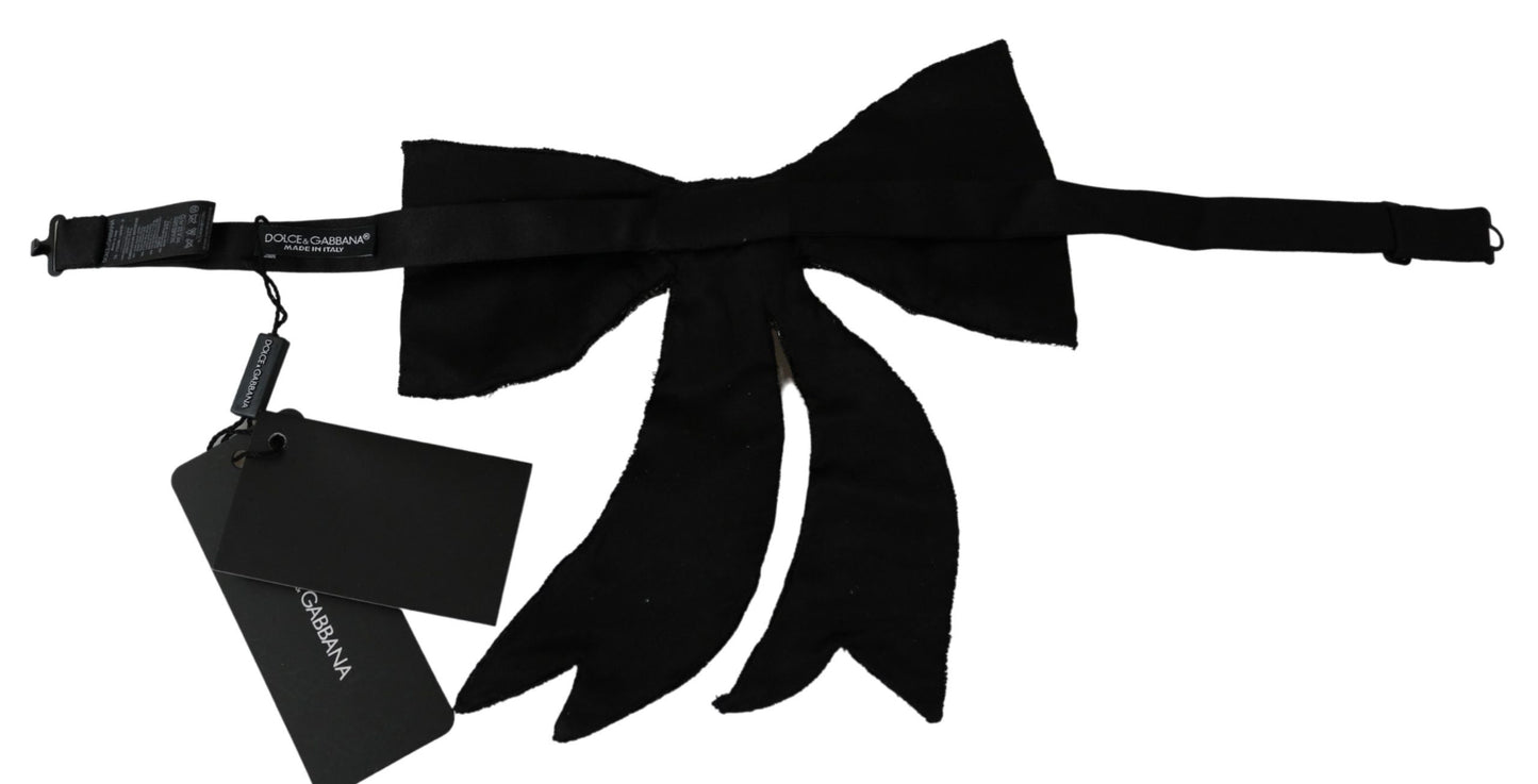 Dolce & Gabbana Silver Tone 100% Silk Crystal Embellished Women  Women's Bowtie