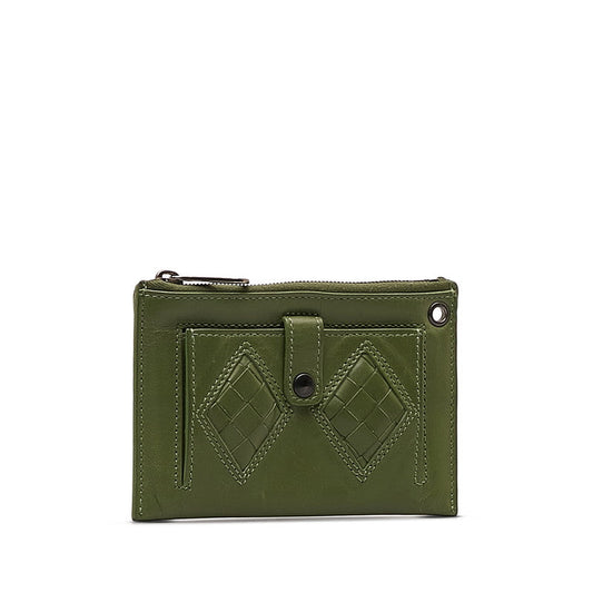 Bottega Veneta  Intrecciato Coin Case in Leather Green