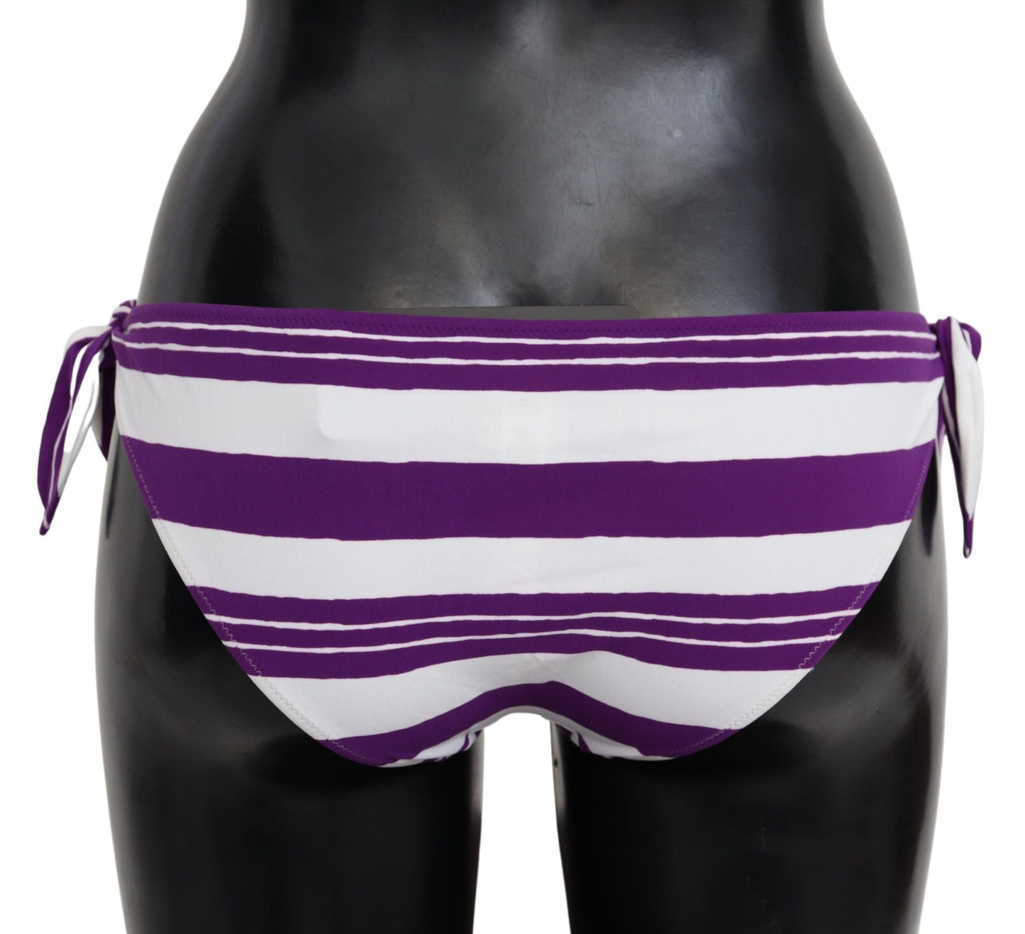 Dolce & Gabbana Purple White Stripes Beachwear Bikini Women's Bottom