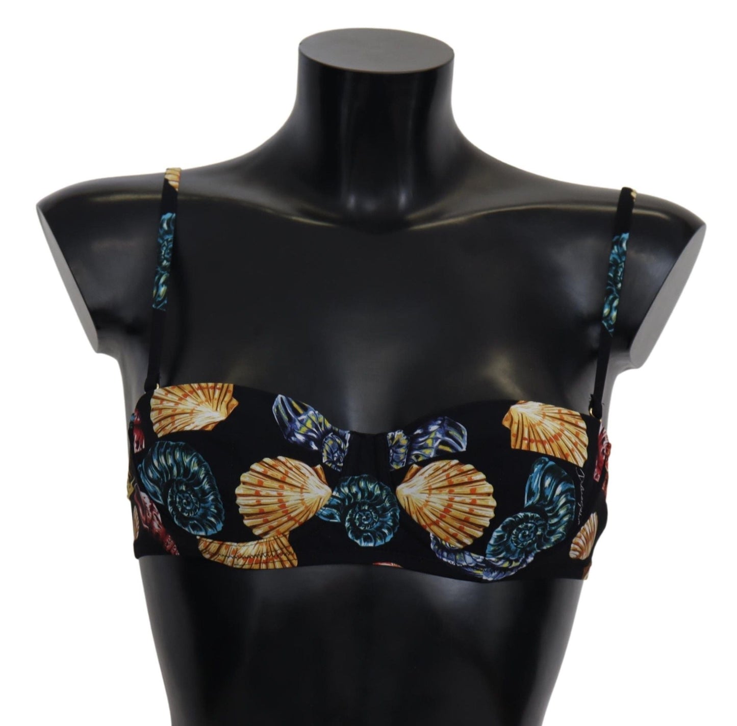 Dolce & Gabbana Black Seashells Print Women Swimwear Bikini Women's Tops