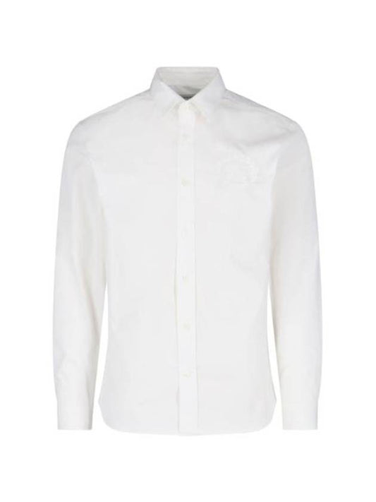 Burberry EKD Embroidered Cotton Long Sleeve Shirt White