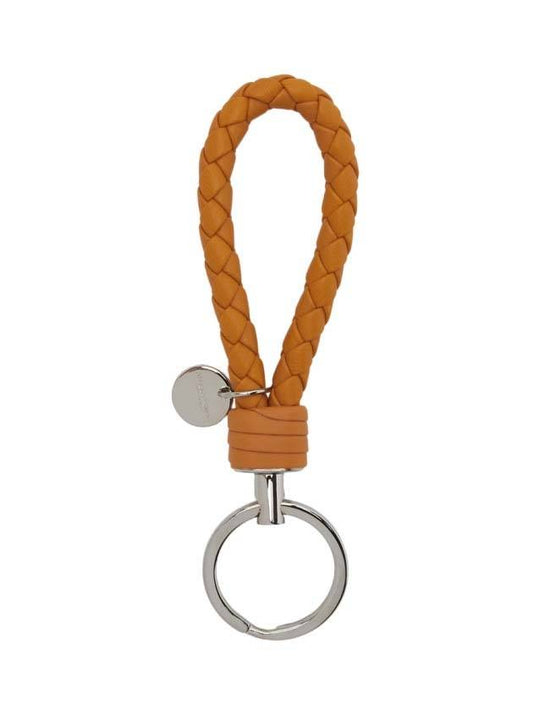 Bottega Veneta Intrecciato Leather Key Holder Coral