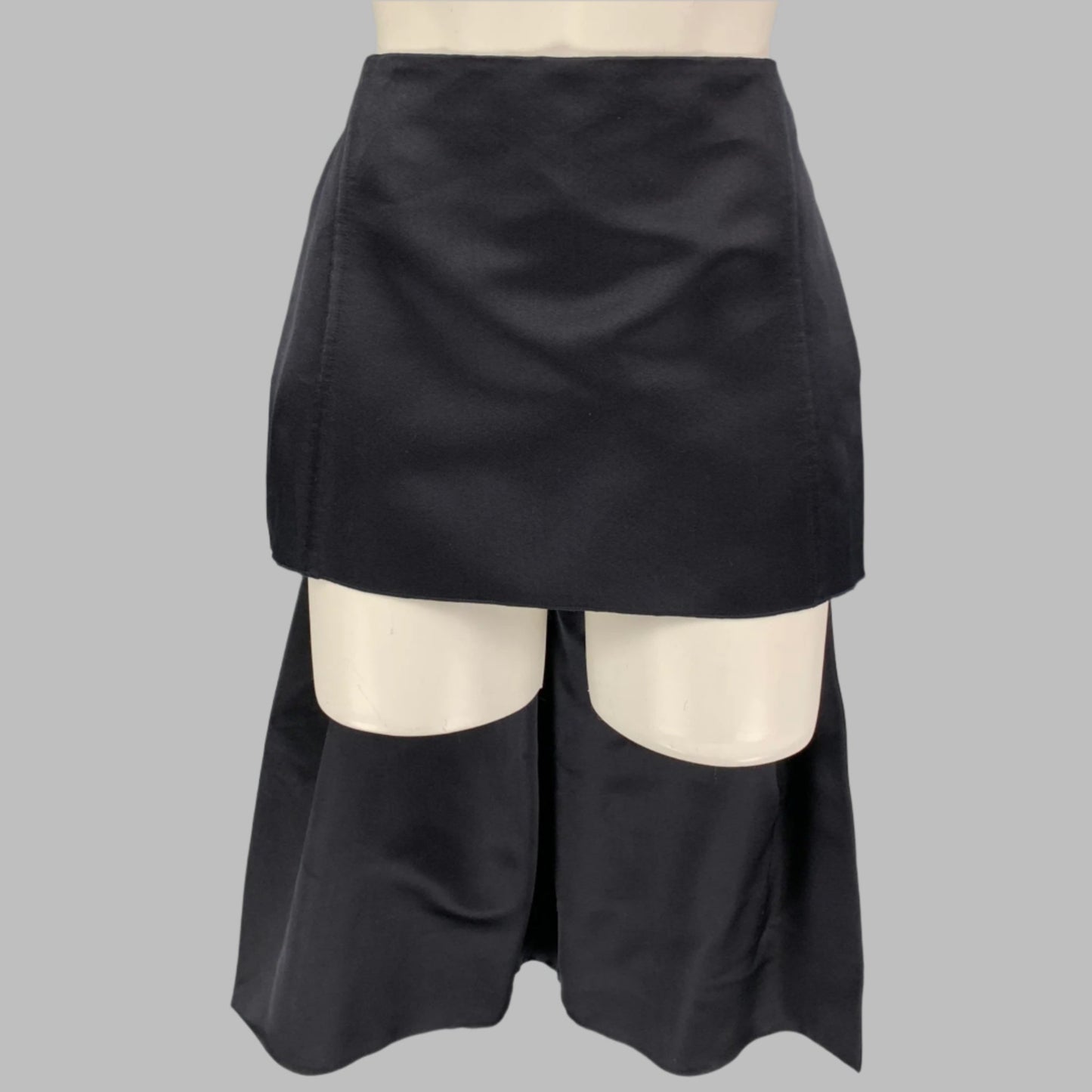 PRADA Size 2 Navy Double Satin Silk Mini Skirt