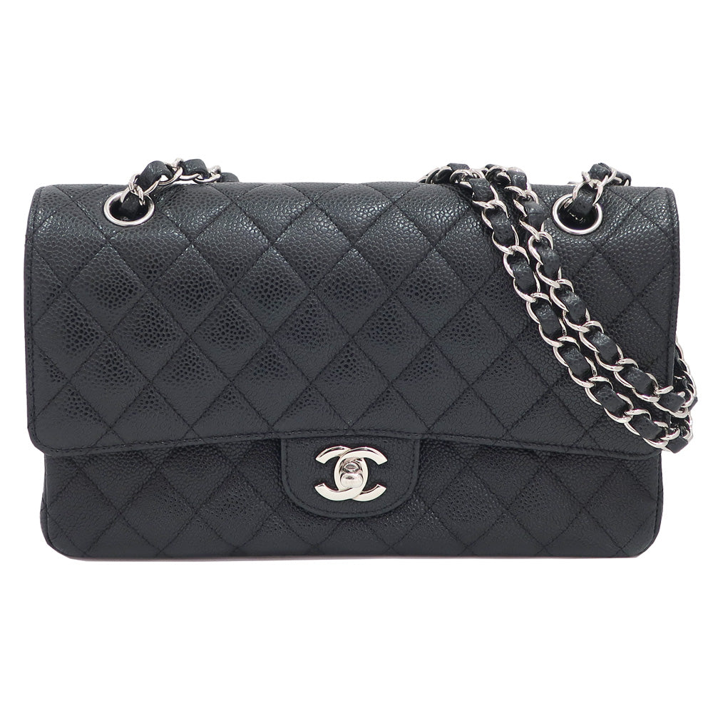 Chanel Bag Matrasse 25 A01112 Chain Shoulder CC Mark W Flap Caviar S BK/SV G  Women 19th Eight-digit    Bag Box