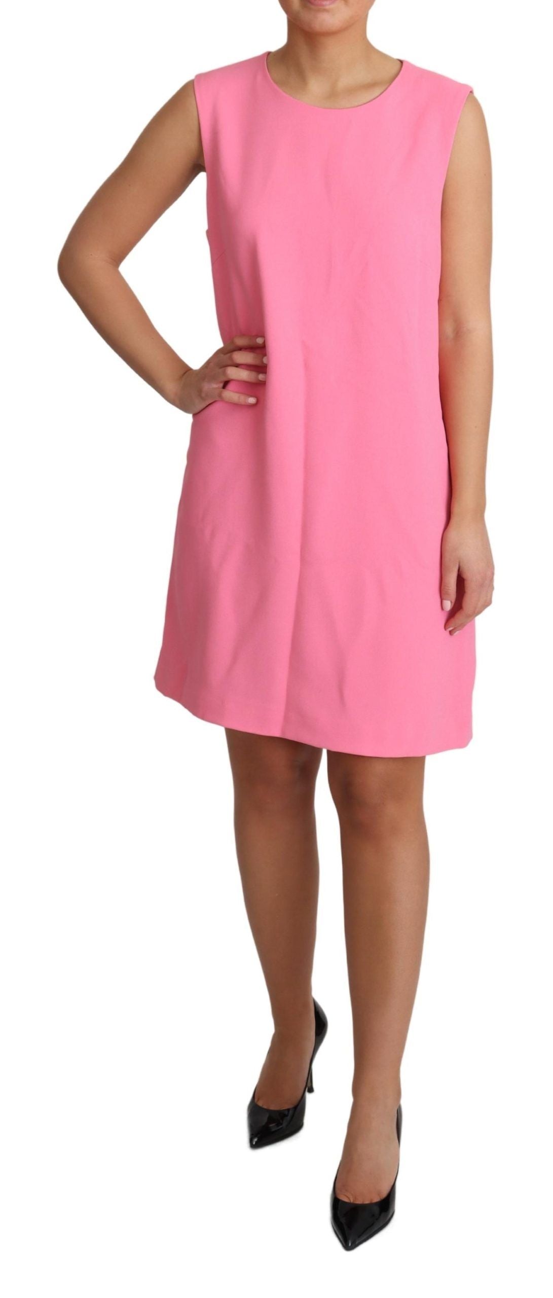 Dolce & Gabbana Pink Shift Sleeveless Knee Length Women's Dress