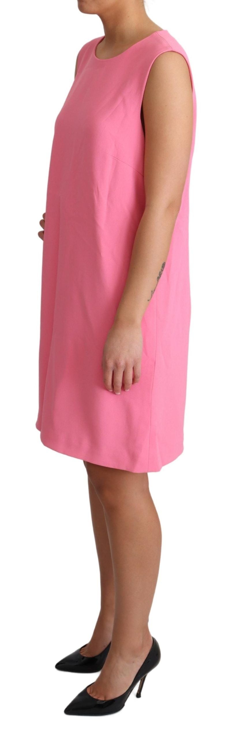 Dolce & Gabbana Pink Shift Sleeveless Knee Length Women's Dress