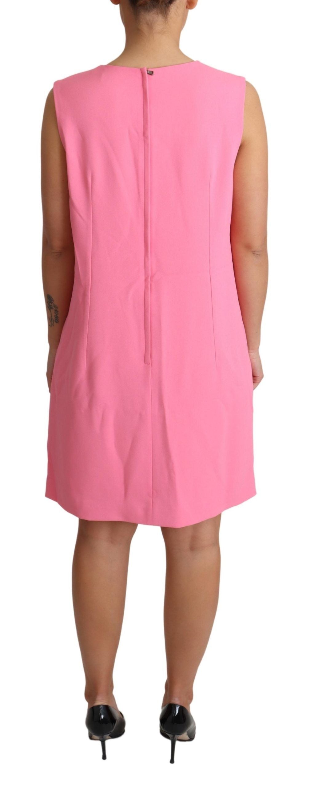 Dolce & Gabbana Pink Shift Sleeveless Knee Length Women's Dress