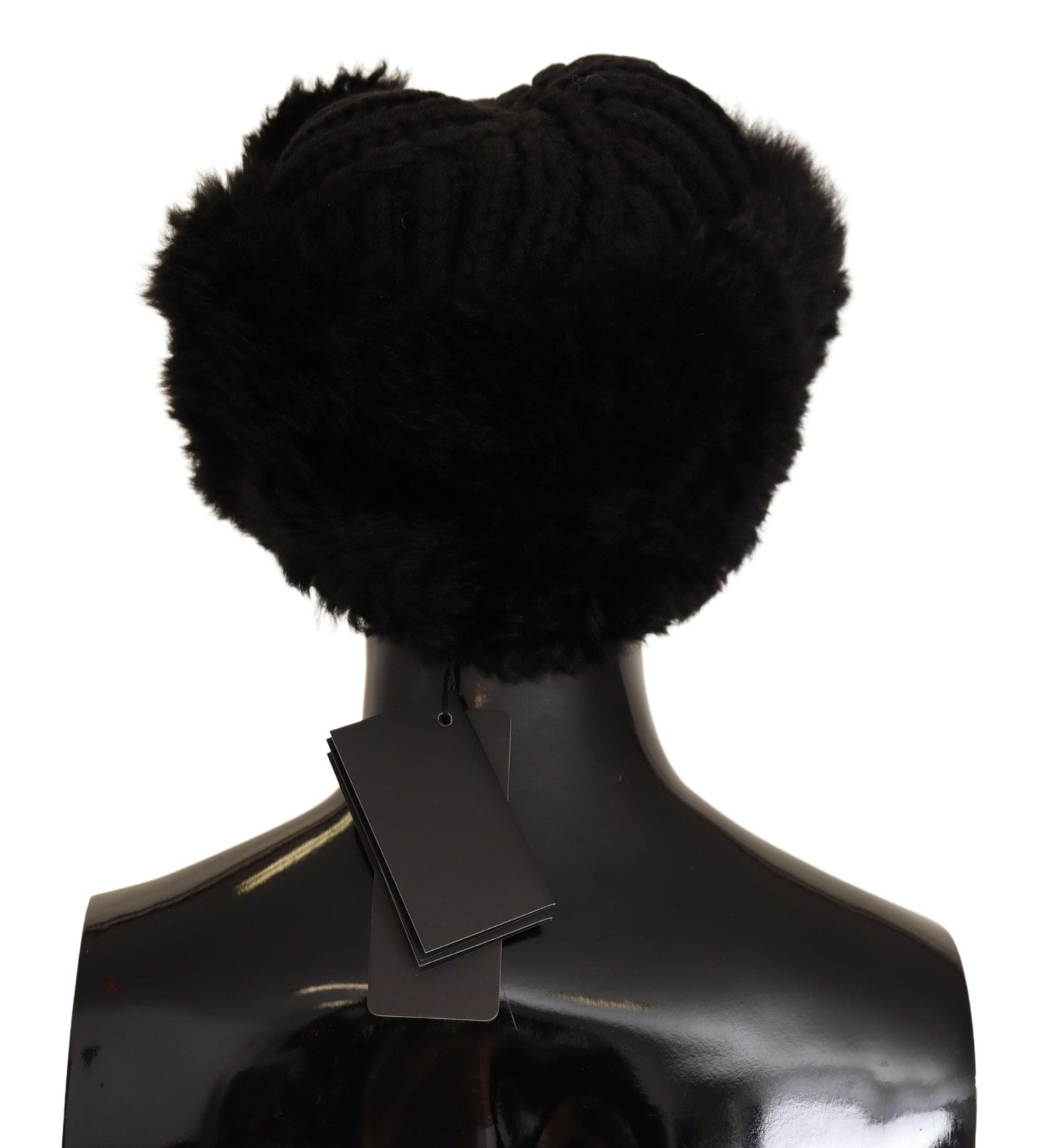 Dolce & Gabbana Black Cashmere Fur Women Beanie Women Women's Hat