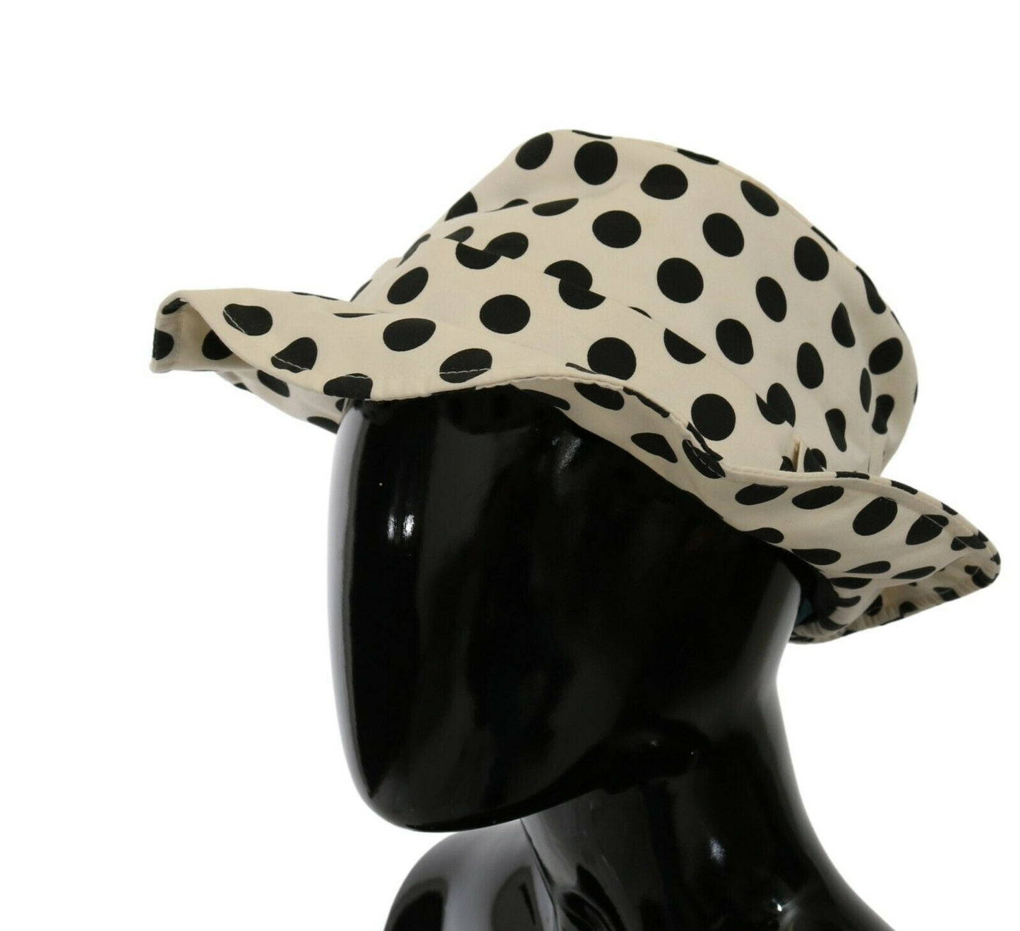 Dolce & Gabbana White 100% Cotton Polka Dot Design Trilby Women's Hat