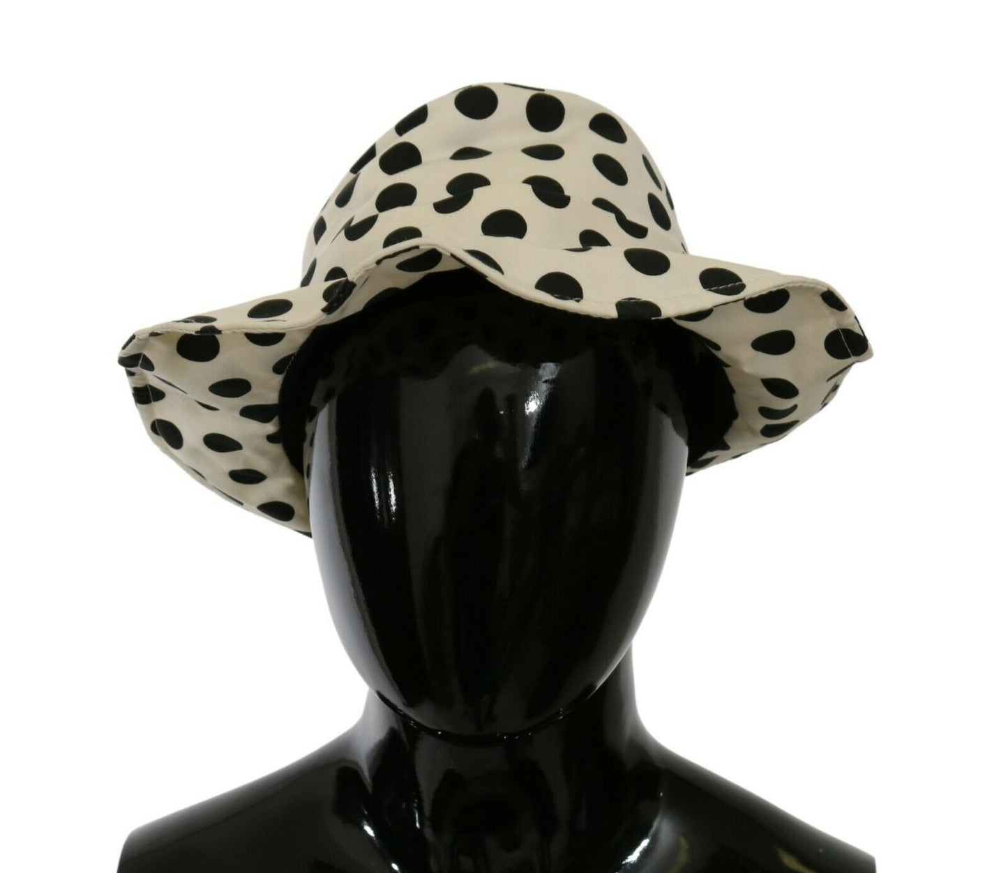 Dolce & Gabbana White 100% Cotton Polka Dot Design Trilby Women's Hat