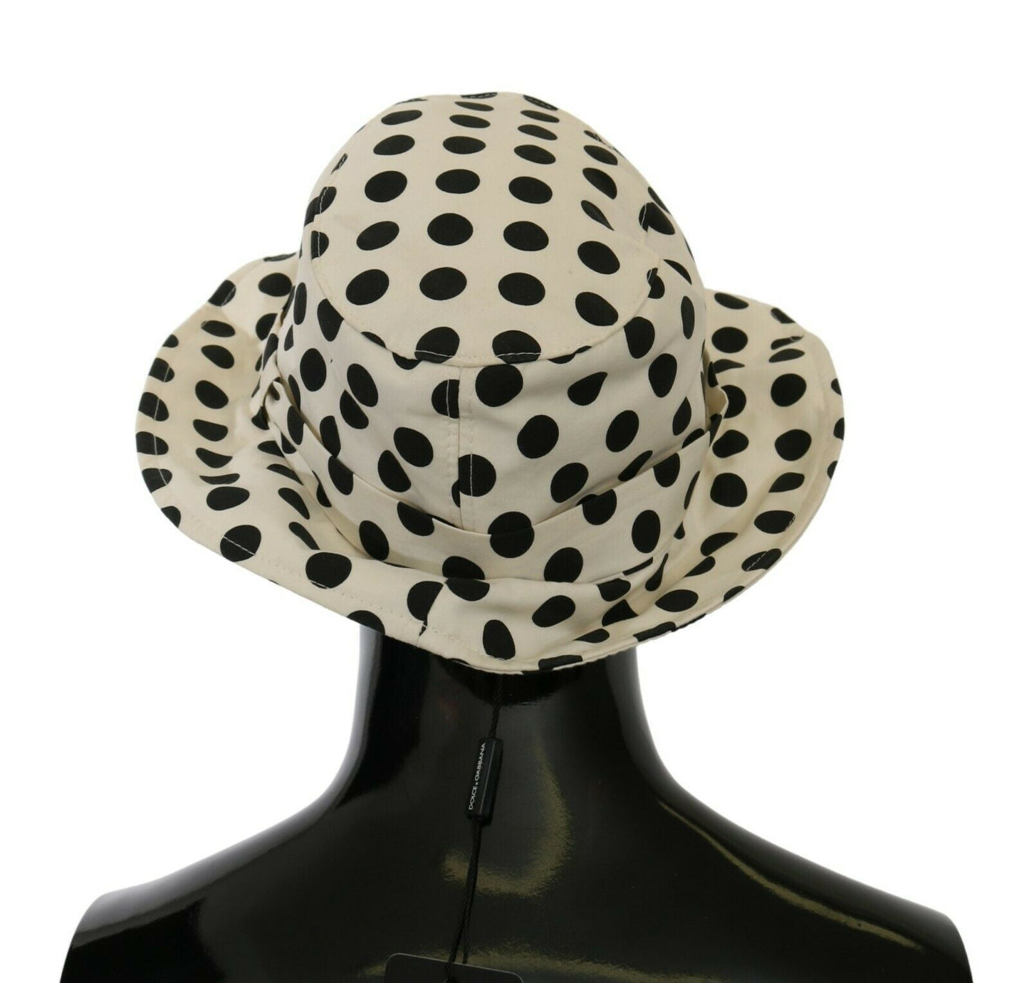 Dolce & Gabbana White 100% Cotton Polka Dot Design Trilby Women's Hat