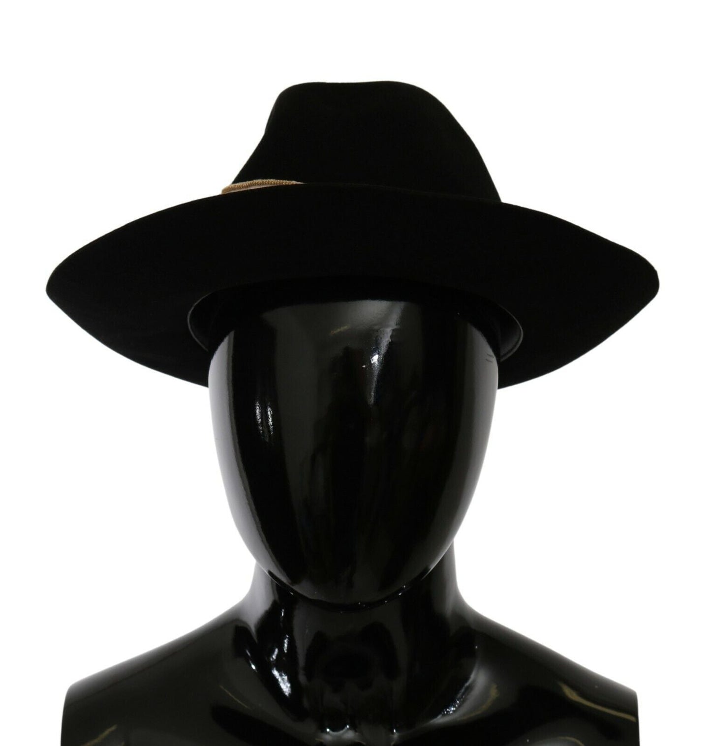 Dolce & Gabbana Black Lapin Amor Gignit Wide Brim Panama Women's Hat