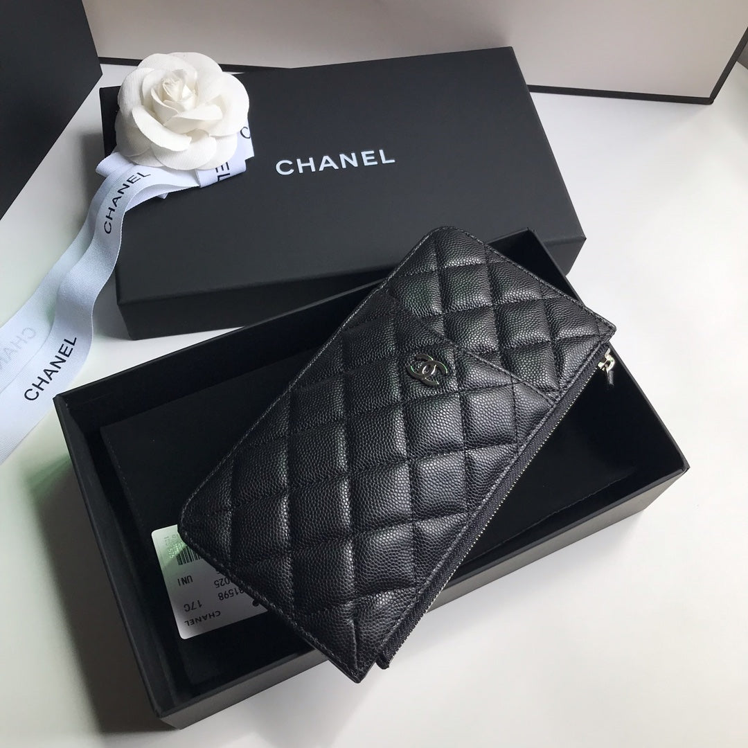 CHANEL MOBILE PURSE 19.5 BLACK GRAINED CALFSKIN ICON
