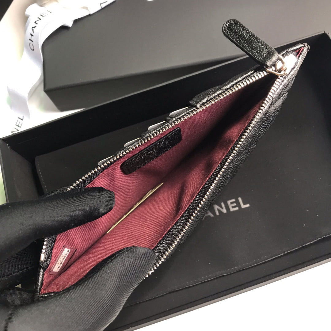 CHANEL MOBILE PURSE 19.5 BLACK GRAINED CALFSKIN ICON