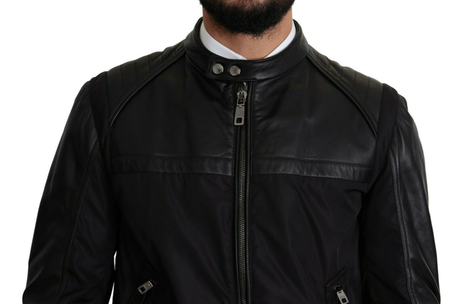 Dolce & Gabbana Black Nylon Full Zip Men Bomber Coat Men's Jacket