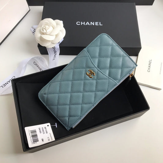 CHANEL MOBILE PURSE 19.5 SAPPHIRE GRAINED CALFSKIN GOLD ICON