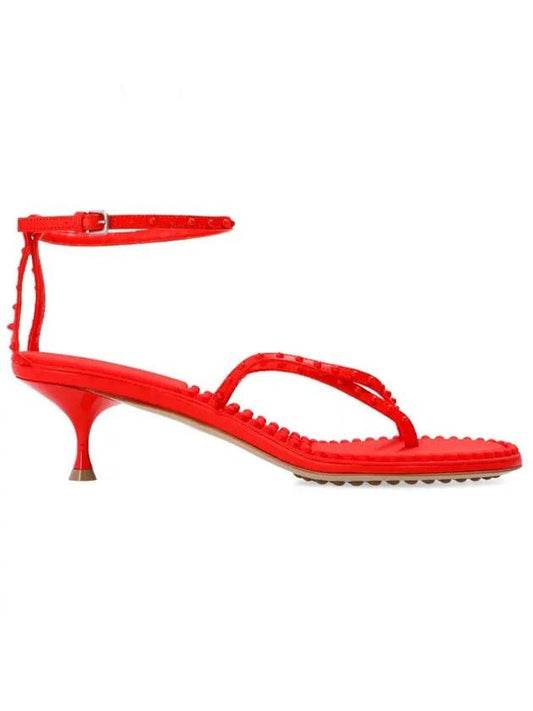 Bottega Veneta Dot Ankle Strap Sandal Heels Red