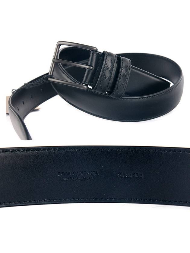 Bottega Veneta Plain Leather Belt Black