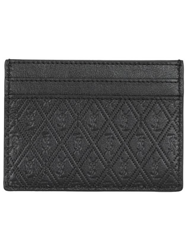Saint Laurent Monogram Pineapple Print Card Wallet Black