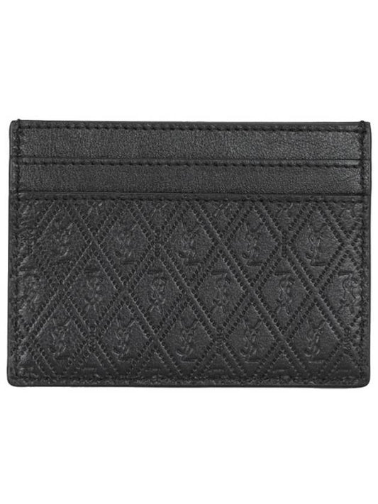 Saint Laurent Monogram Pineapple Print Card Wallet Black