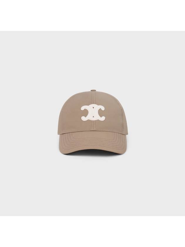 CELINE Triomphe Logo Cotton Ball Cap Greige