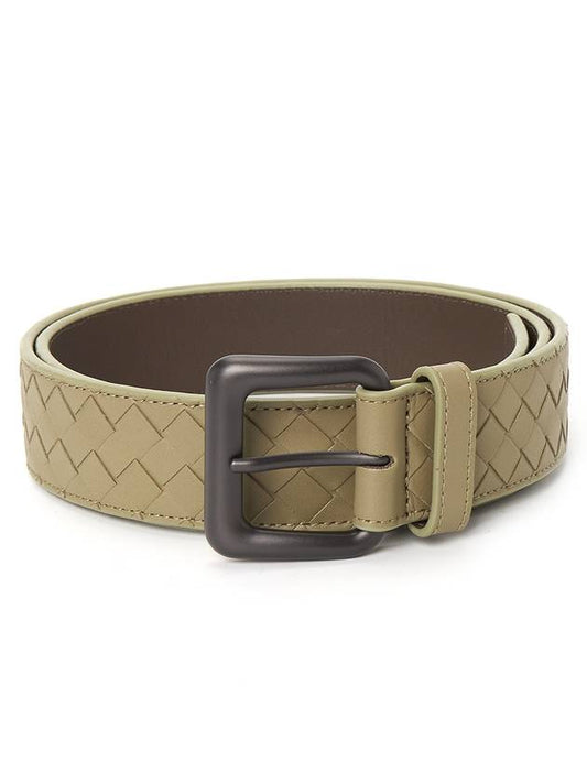 Bottega Veneta Intrecciato Leather Belt Beige