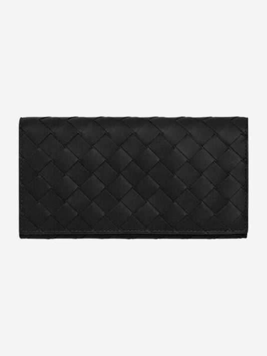 Bottega Veneta Intrecciato Long Wallet Black