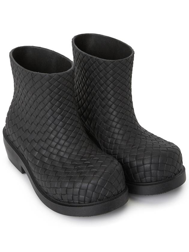 Bottega Veneta Fireman Rubber Rain Boots Black