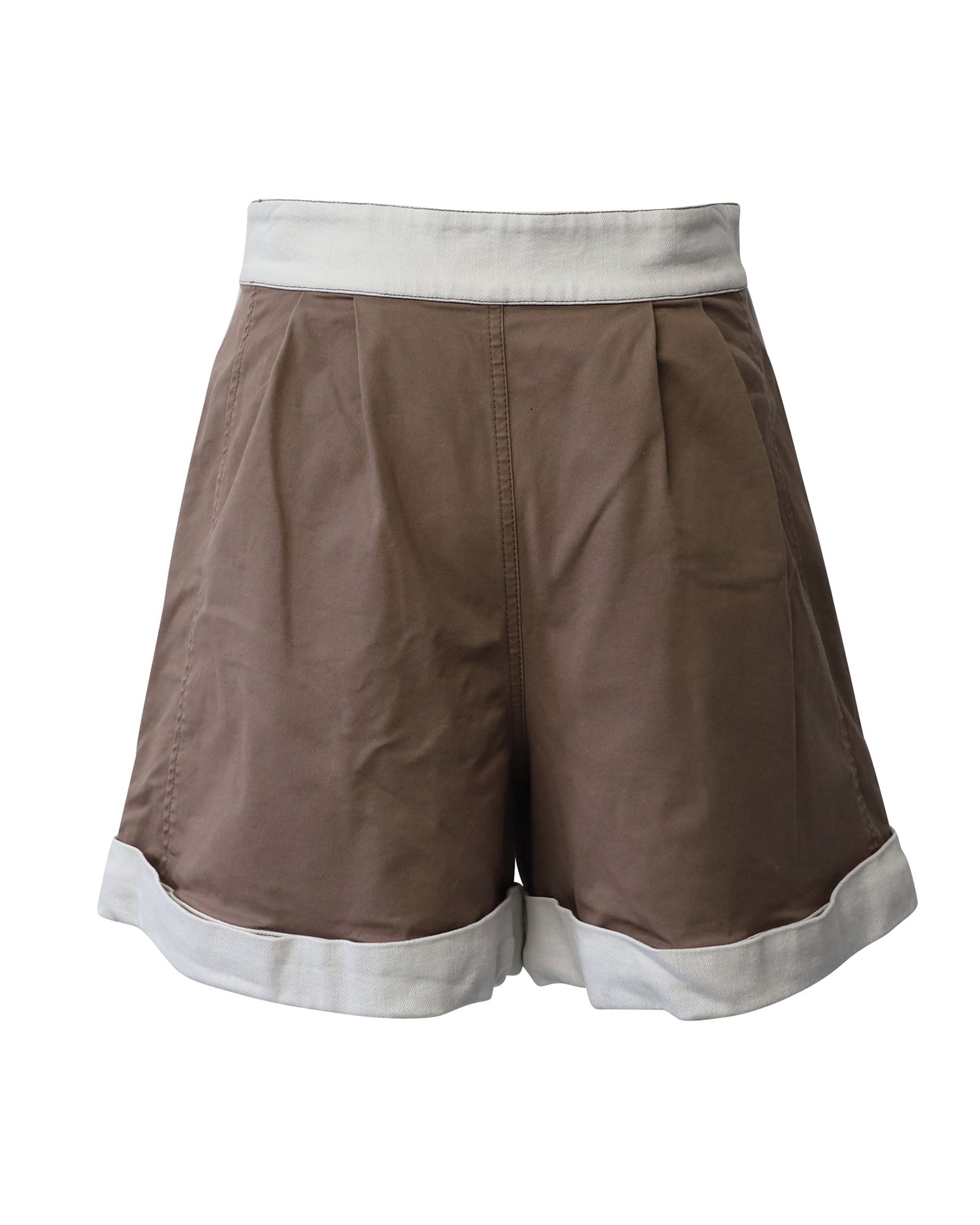 See by Chloe Two Toned Bermuda Shorts in Multicolor Cotton